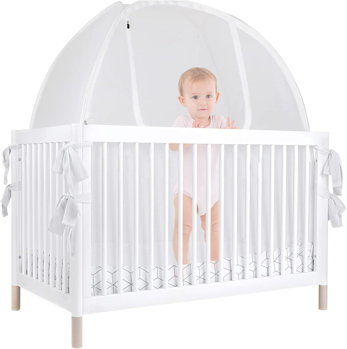 Baby Safety Crib Tent Mosquito Net See Through Mesh Pop-up Canopy Cover Y8418