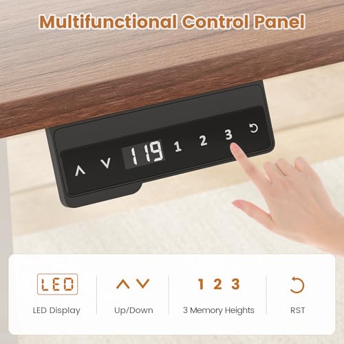 Black L Shaped Standing Desk with Storage Drawers and Power Outlets G8050