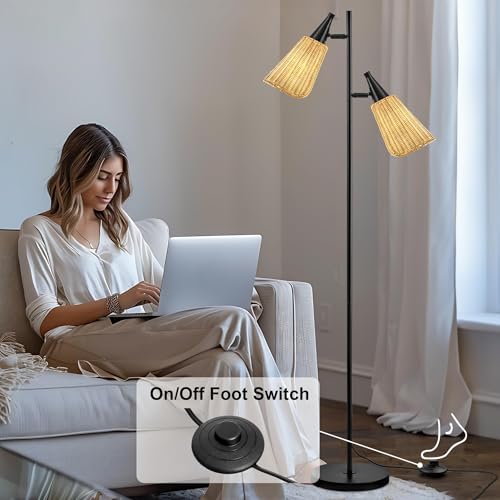 Gold Floor Lamp with Foot Switch Standing Lamp K279137