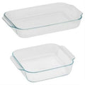 Clear Glass 3 Quart Oblong Square Baking Dishes 2 Piece R3284