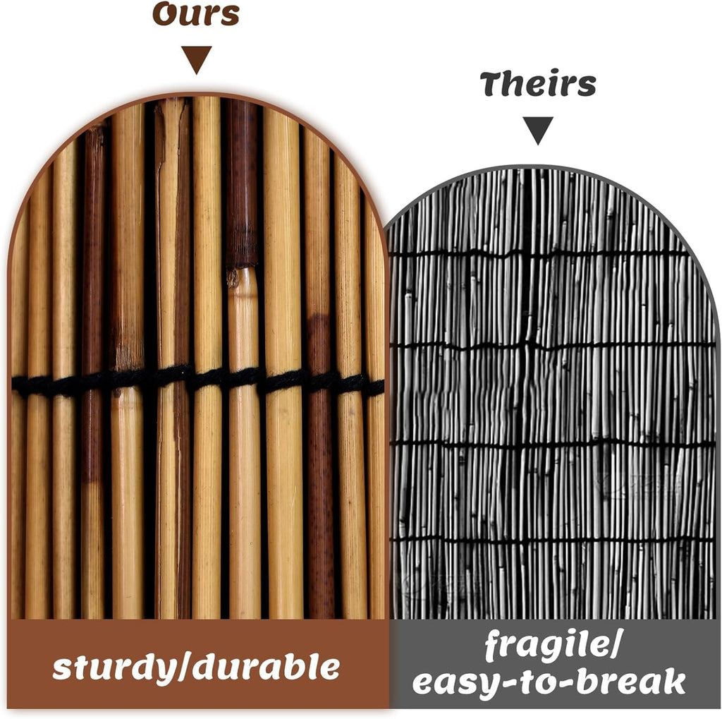 Bamboo Reed Fence 6 Feet High 6FT X 16.4FT Natural Reed Fencing Privacy Reed Screening Brown Q59299