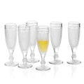 5.1 oz Set of 6 Clear Glass Champagne Flutes B4673