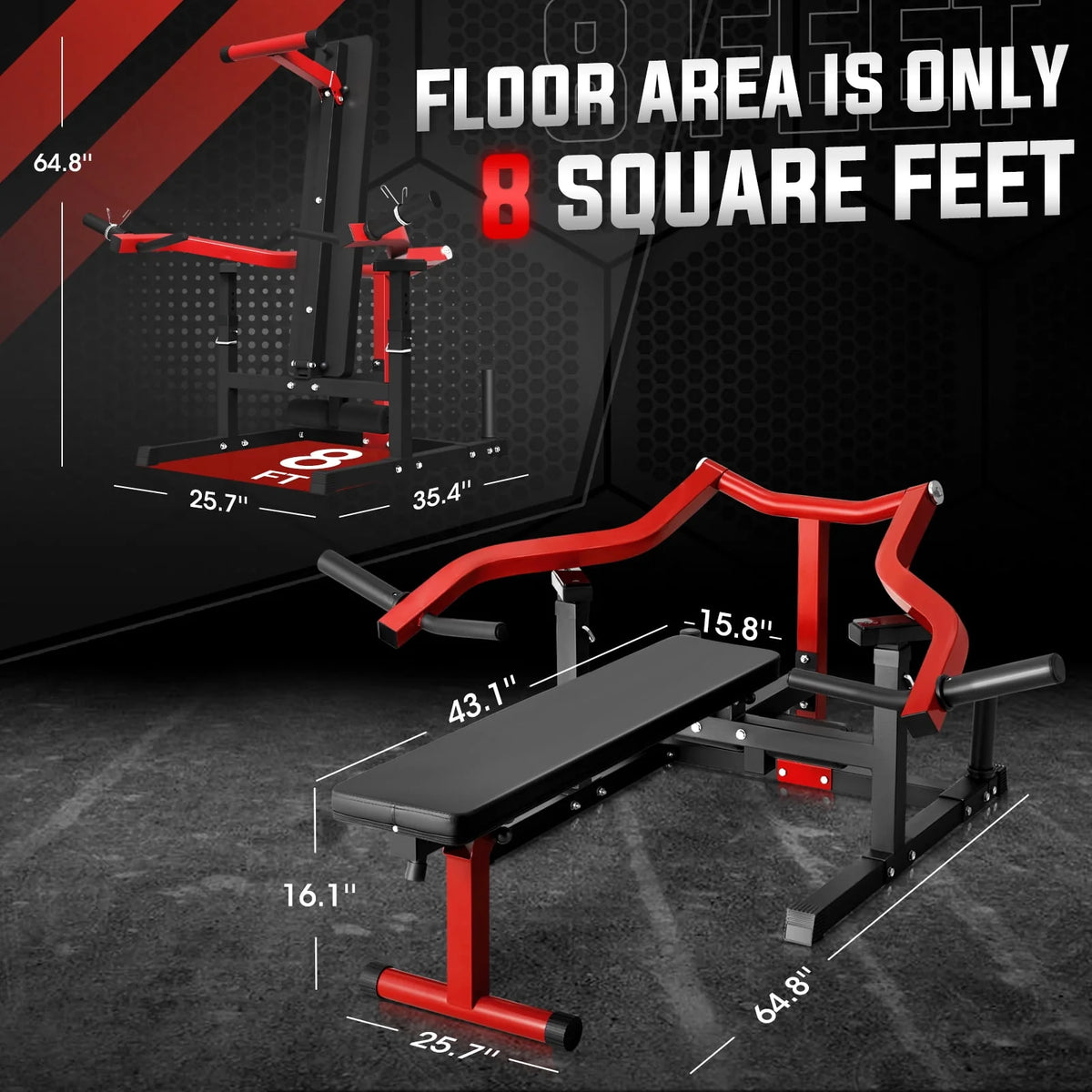 Chest Press Machine with Independent Converging Arms P76545