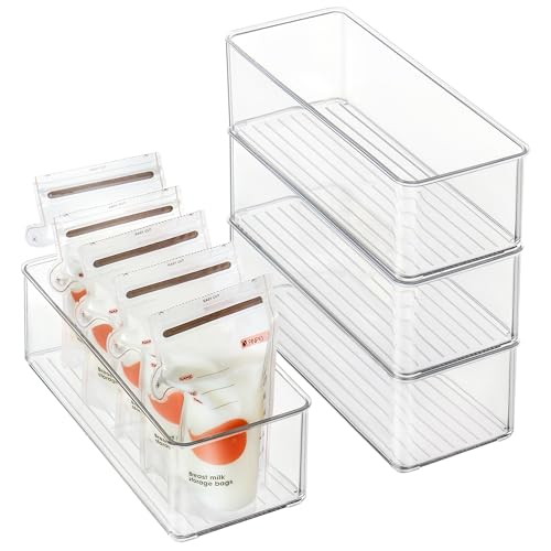 8 PACK Clear Stackable Storage Bins with Side Handles T905