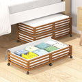 Bamboo Under Bed Storage Containers with Wheels 2 Packs K9110