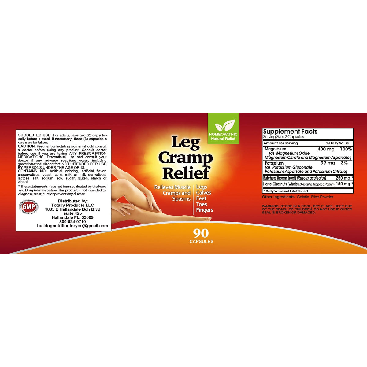 Natural Leg and Foot Cramp Relief Capsules K20330
