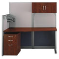 65W Pure White Straight Cubicle Desk with Storage K4823