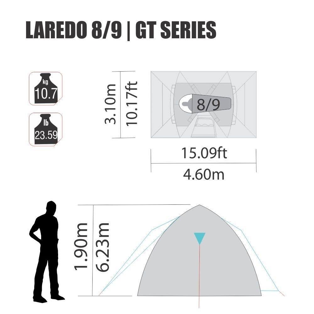 8 to 9 Person 10 by 15 Foot Waterproof Camping Tent O777771