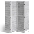 Light Grey 4 Panel Folding Wood Room Divider Q602