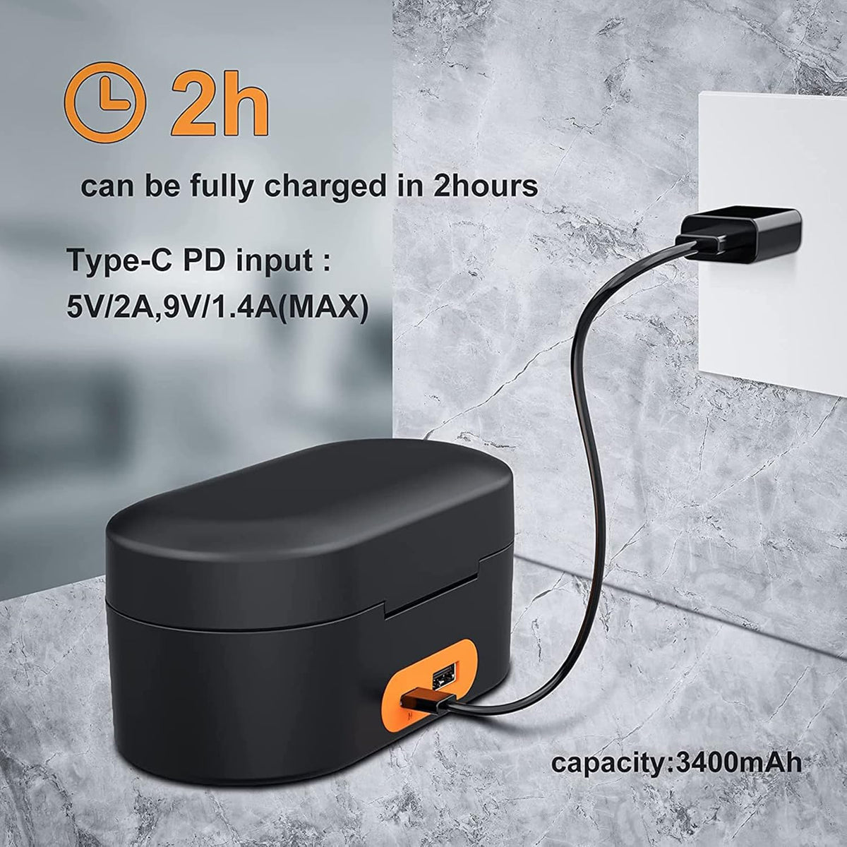 Wireless Charging Case with 3400mAh Built-in Battery H60074