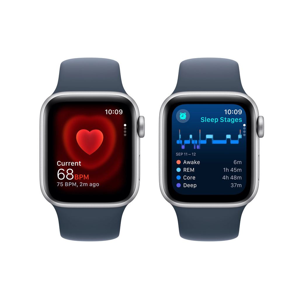 Silver Aluminum 40mm GPS Smartwatch with Storm Blue Sport Band K7936