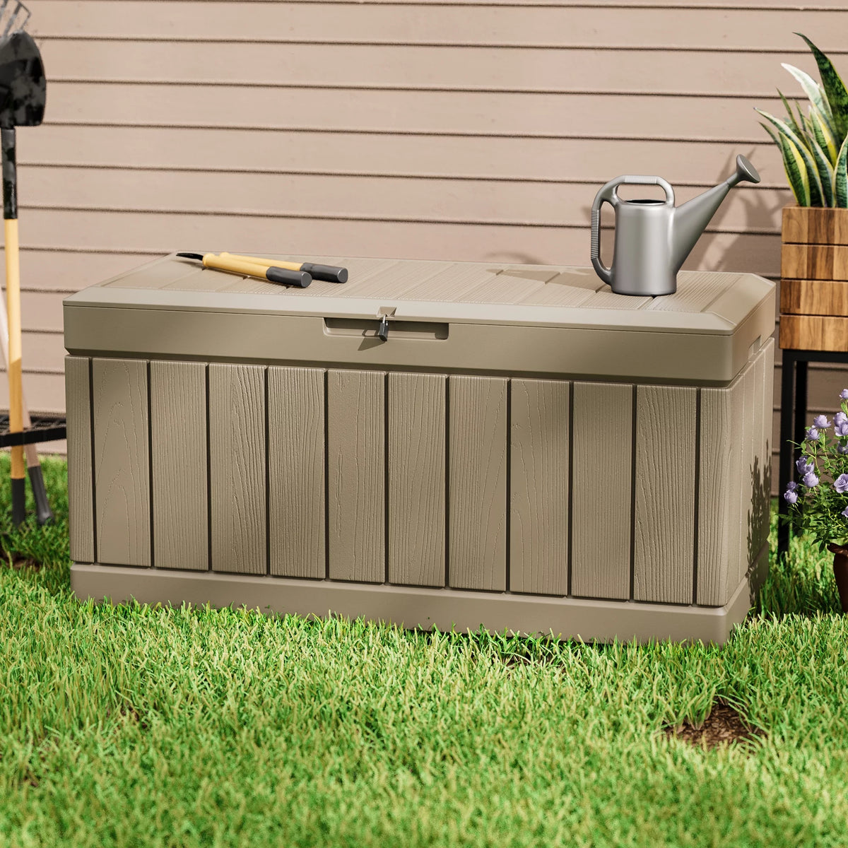 82 Gallon Resin Lockable Deck Box A142