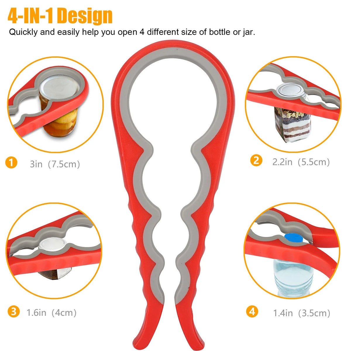 4 in 1 Bottle Jar Can Opener Twist Off Remover Tool M401232