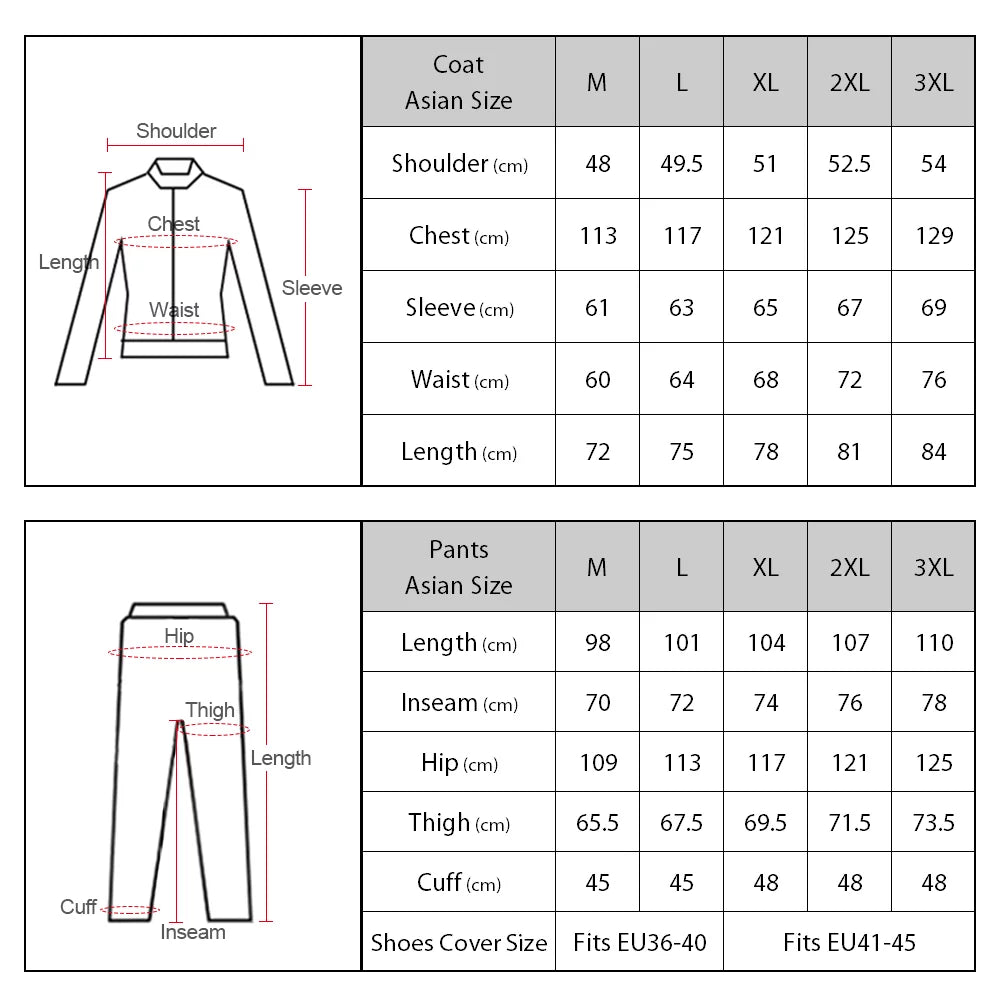 Waterproof Rain Coat Pants Set with Shoes Cover M28314