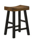 Rustic Oak Saddle Stool 24 inch Pair F622