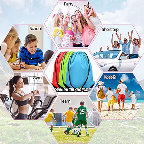 80 Pack Waterproof Drawstring Backpack Bulk D348