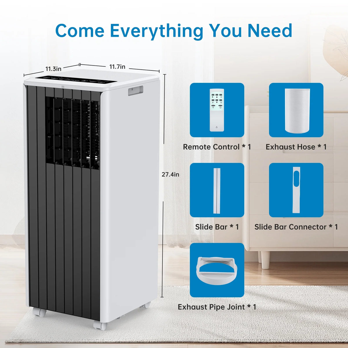 8,000 BTU Portable Air Conditioner with Remote Control U56617