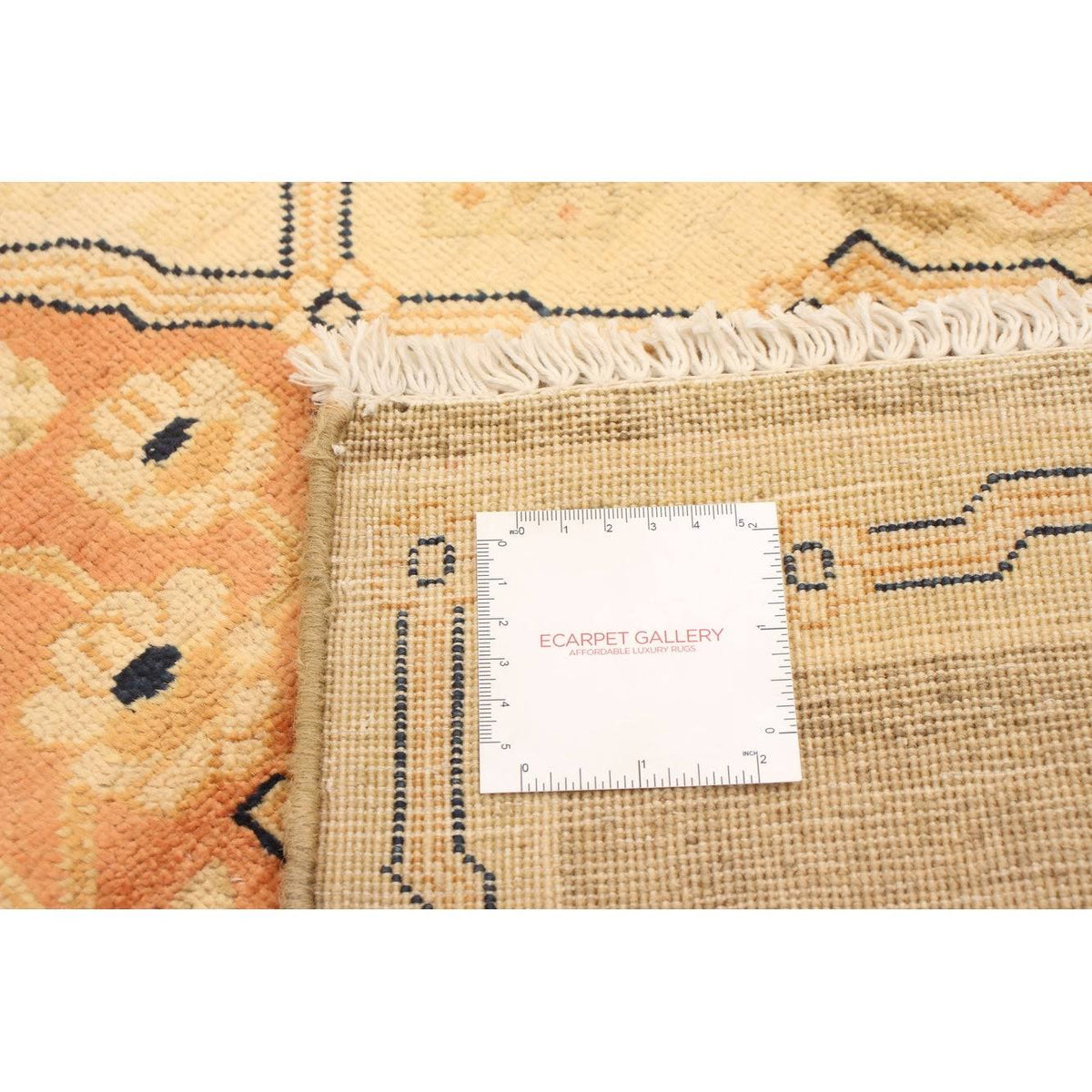Hand Knotted Ivory Wool Rug E6476