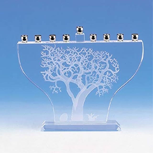 Tree of Life Crystal Menorah G80594