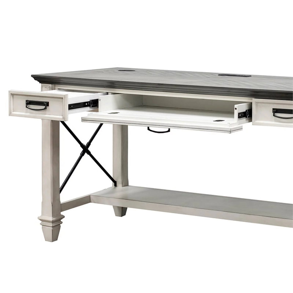 White Wood Height Adjustable Sit/Stand Desk E2950