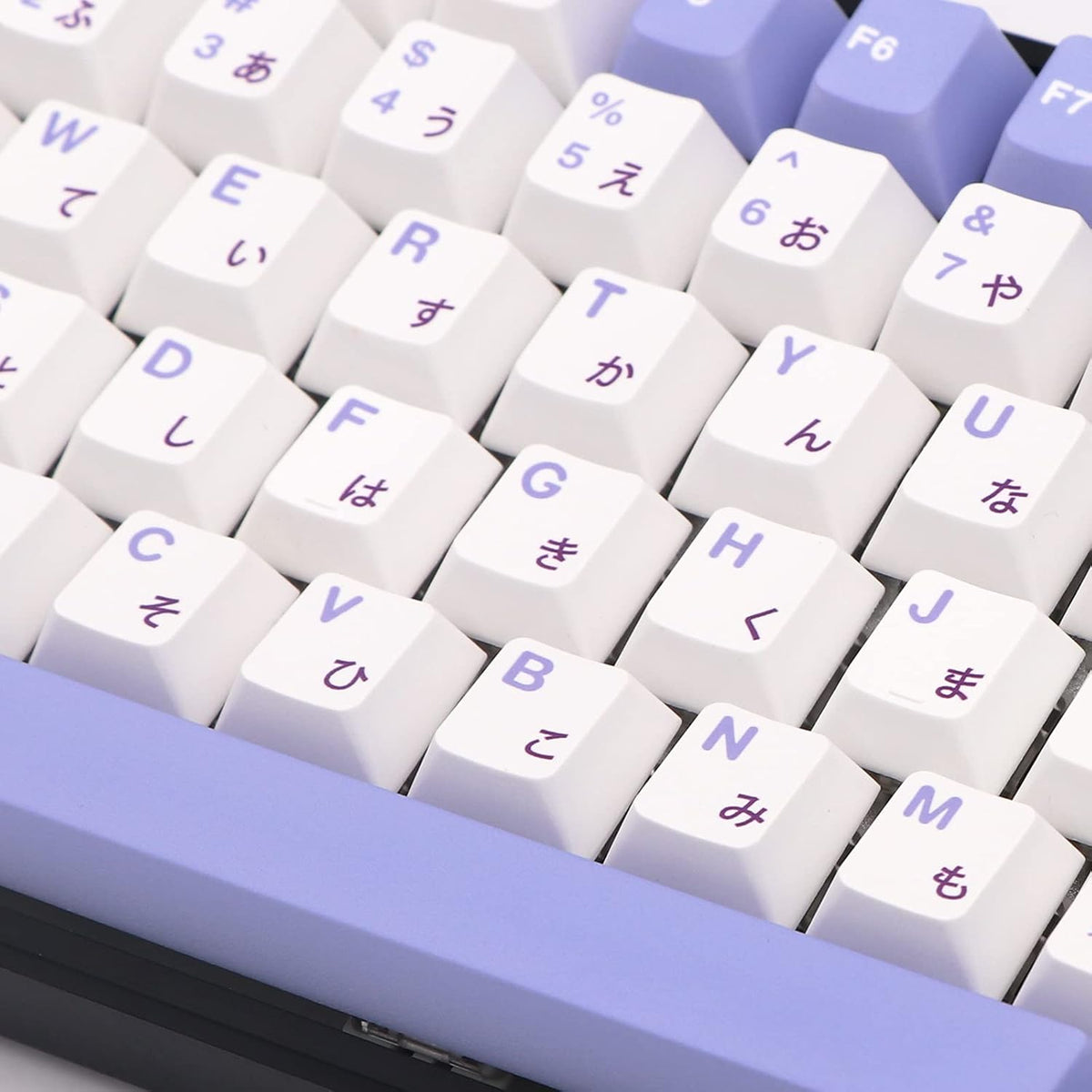 Purple White PBT Keycap Set for Mechanical Keyboards, 135 Key, Cherry Profile E304