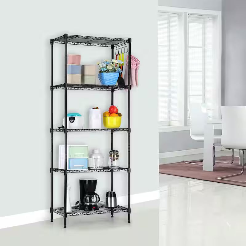 Black 5-Tier Heavy Duty Steel Storage Shelving Unit N67953
