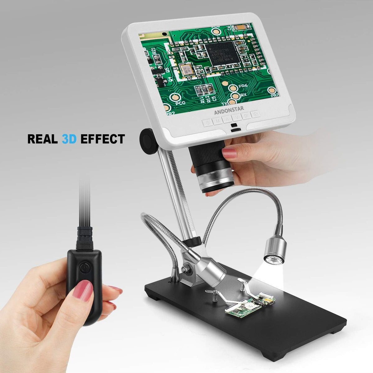 Digital Microscope 7 Inches LCD 1080P 200X Magnification Soldering Tool K66494