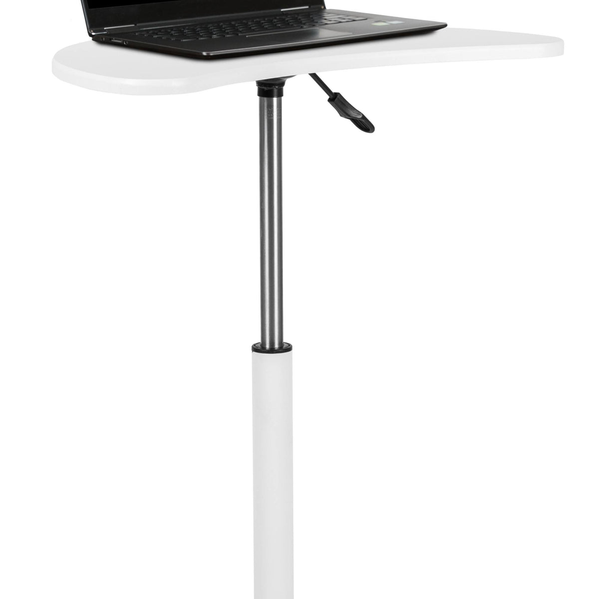 White Sit to Stand Mobile Laptop Computer Desk G1537