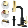 Brushed Gold Single Handle Pull Down Bathroom Faucet R4559