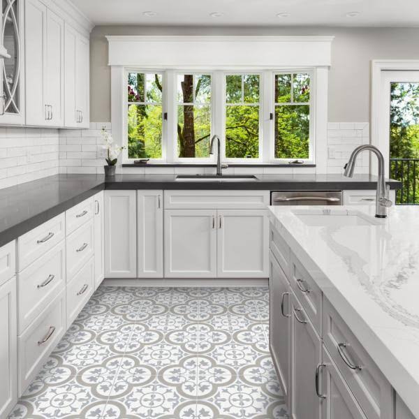 Vintage 8 in. x 8 in. Cement Floor and Wall Tile E9849