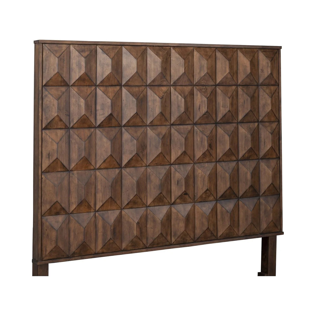 California King Wood Headboard in Antique Brown Q490