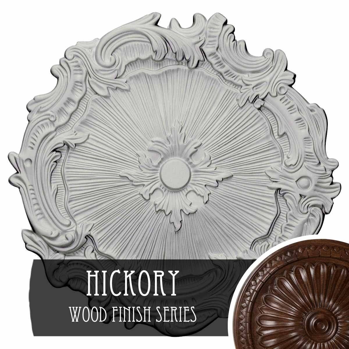 16 3/4 inch x 1 3/8 inch Hand-Painted Hickory Ceiling Medallion L8074