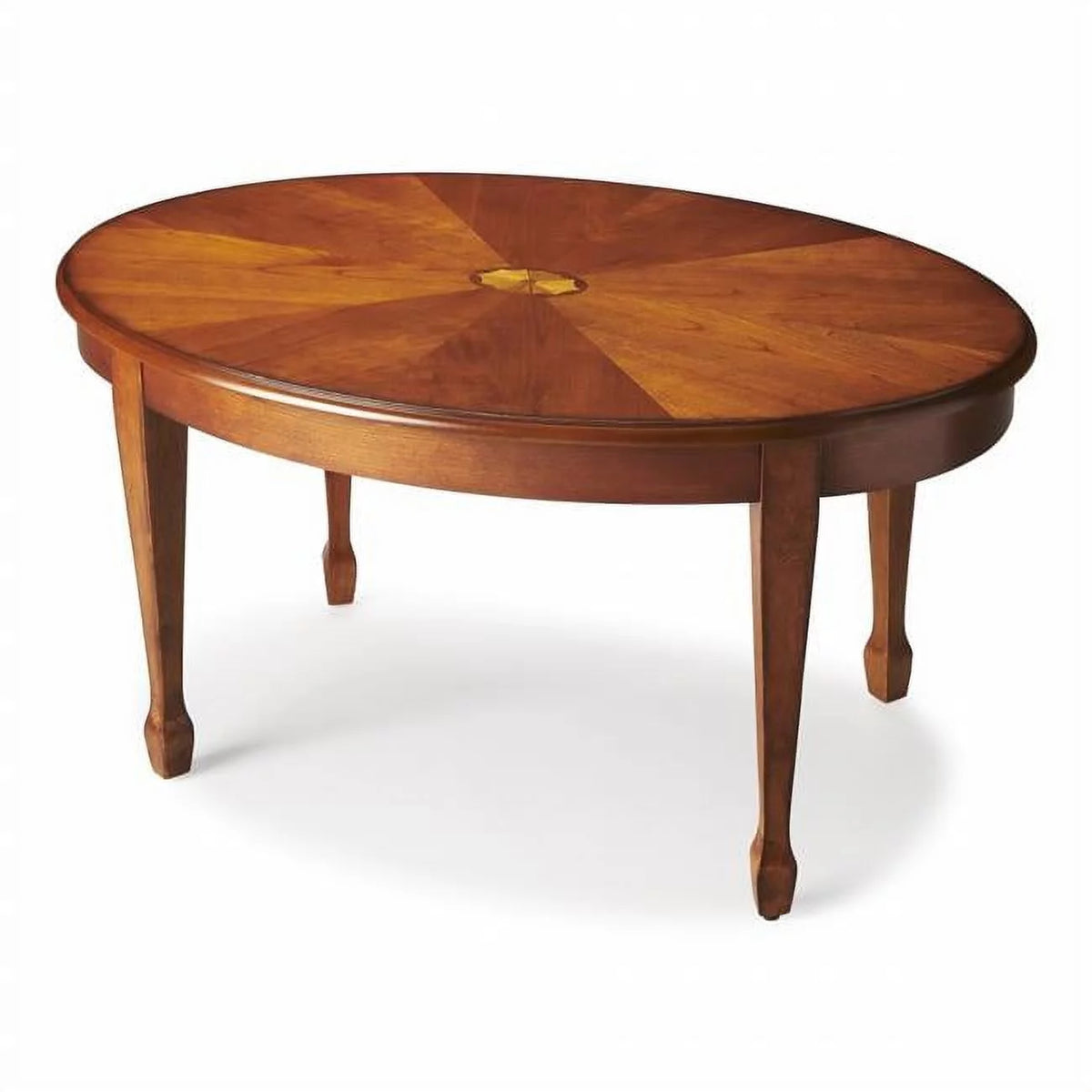 Olive Ash Burl Oval Coffee Table W23020