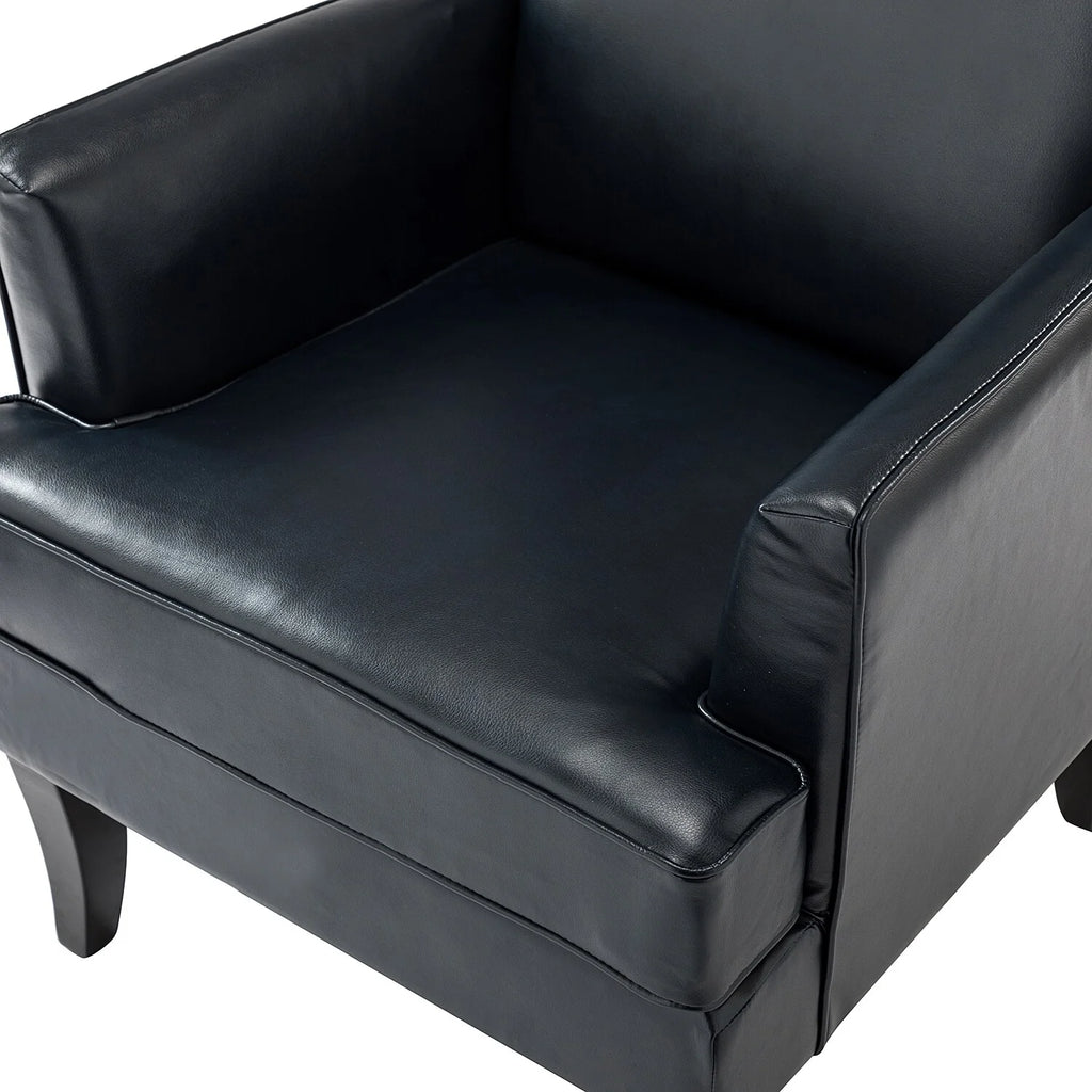Polyester Accent Chair with Solid Wooden Legs Set of 2 U380111