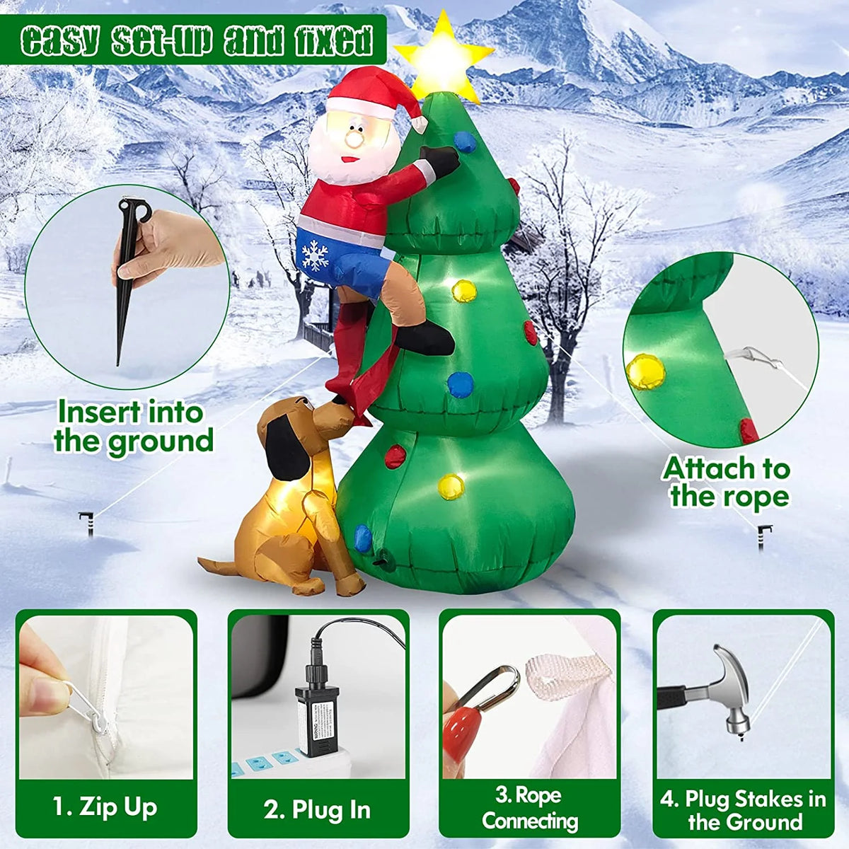 Inflatable Christmas Tree Decoration with LED Lights E276605