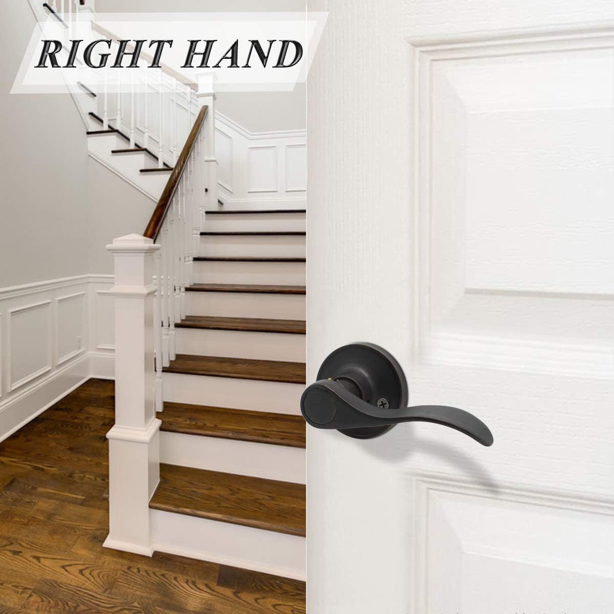 Oil Rubbed Bronze Dummy Door Handles, Right Handed 5 Pack C25600