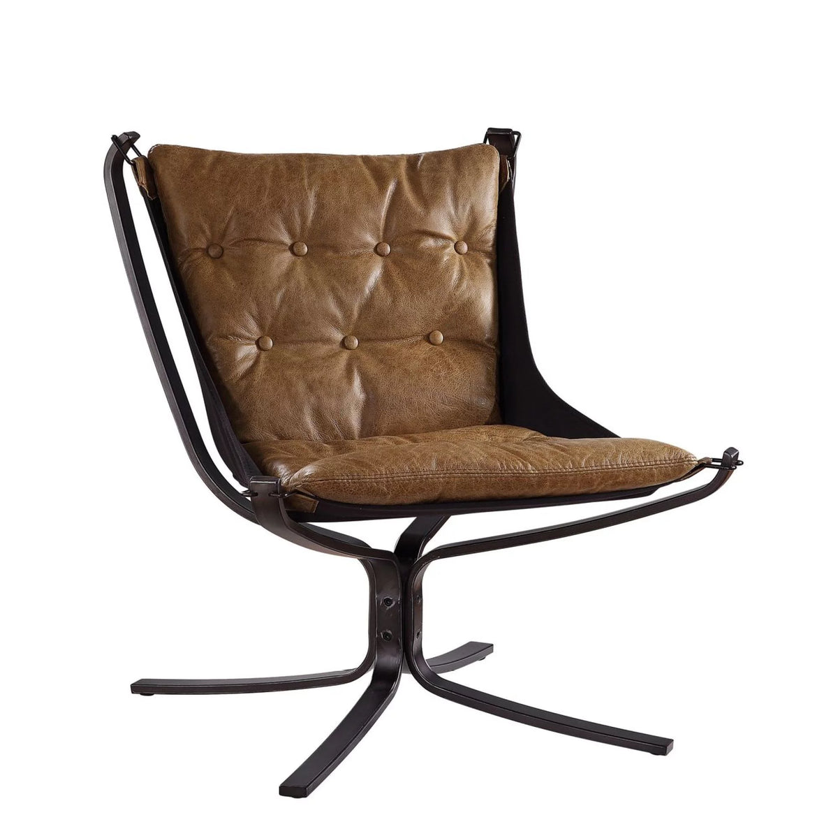 Coffee Top Grain Leather Accent Chair D663124