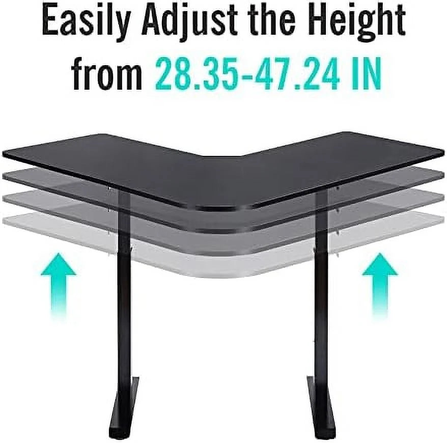 L Shaped Dual Motor Electric Height Adjustable Standing Desk P2011