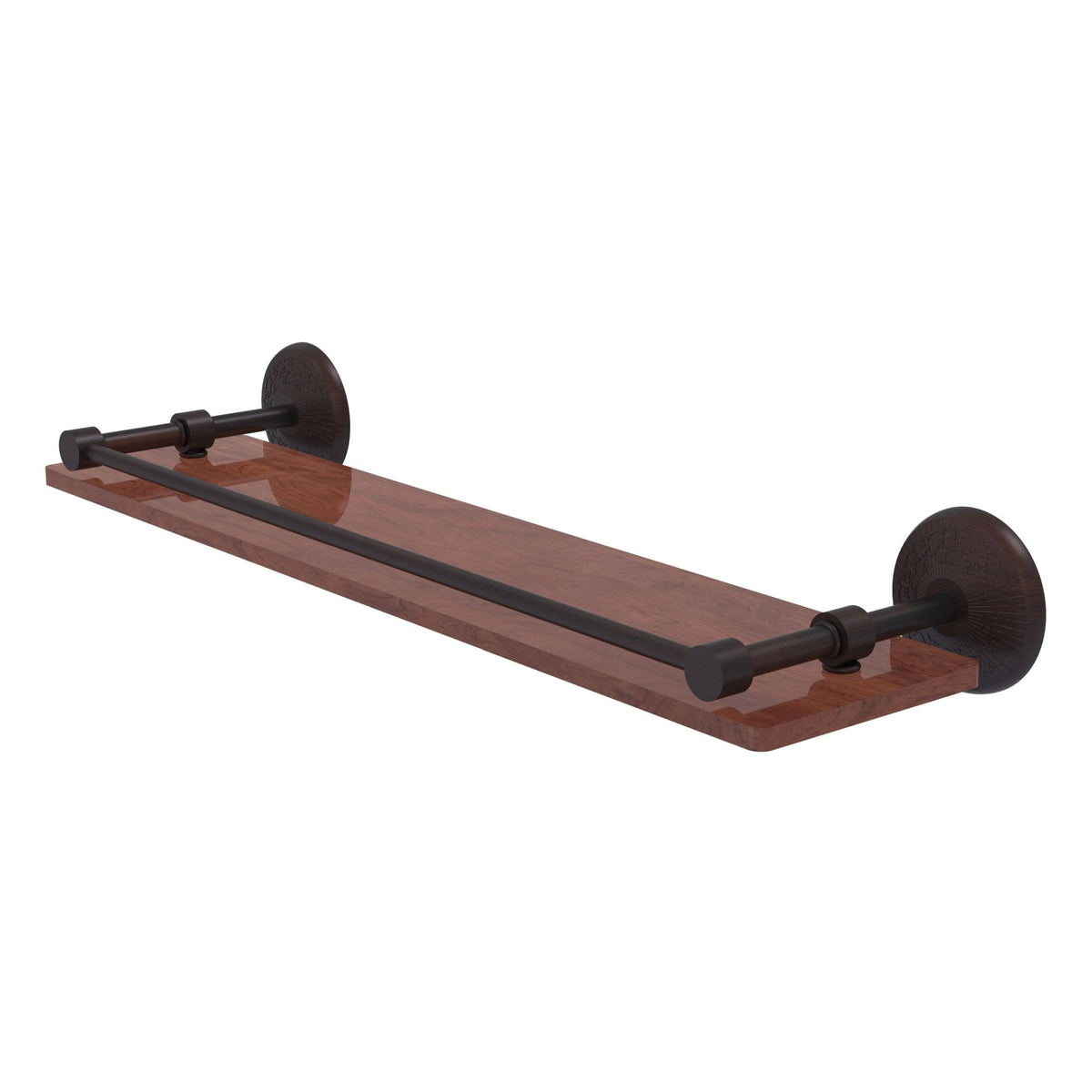 22 in. Solid Ironwood Shelf with Gallery Rail Venetian Bronze M999513