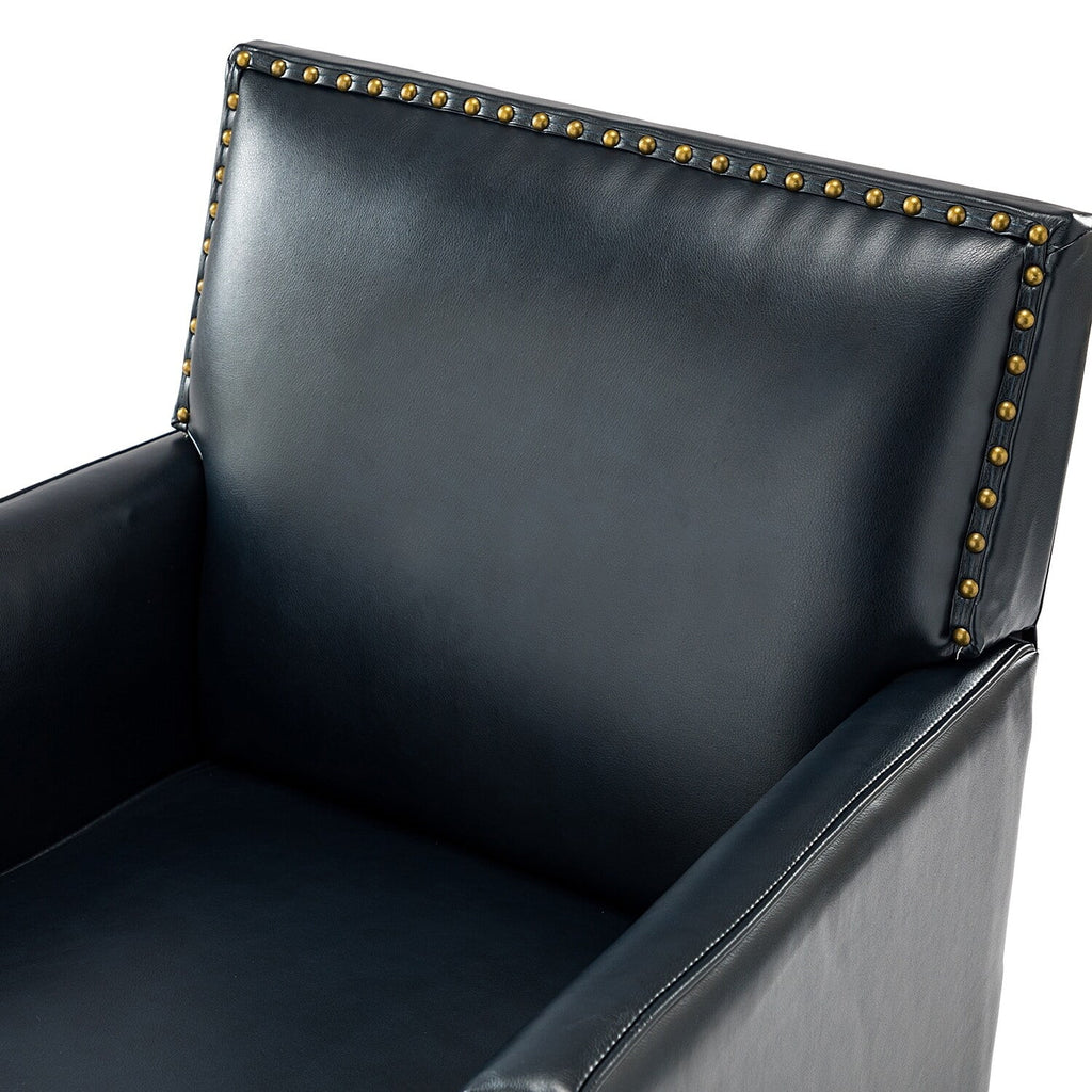 Polyester Accent Chair with Solid Wooden Legs Set of 2 U380111