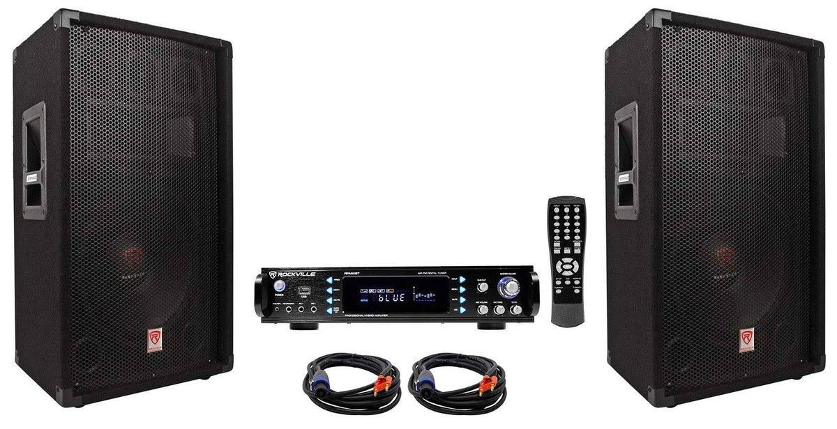 12 3-Way 1000W PA Speakers with Bluetooth Amplifier N719