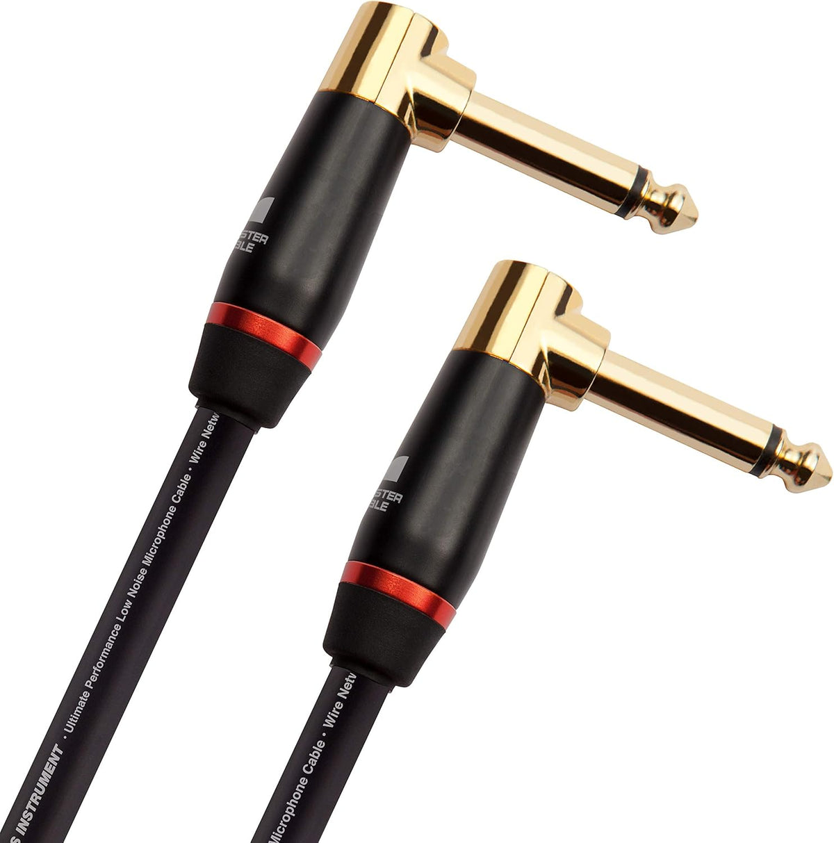 12 ft Right Angle to Straight Bass Instrument Cable Pack of 2 I473535