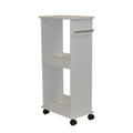 White Rolling Side Cabinet with Shelves W187360