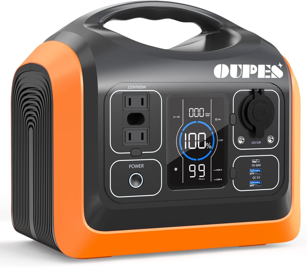 1200W Solar Generator with 2 X100W Solar Panels, 992Wh Portable Power Station LiFePO4 Battery w/ 3 X 110V AC Outlets J32974