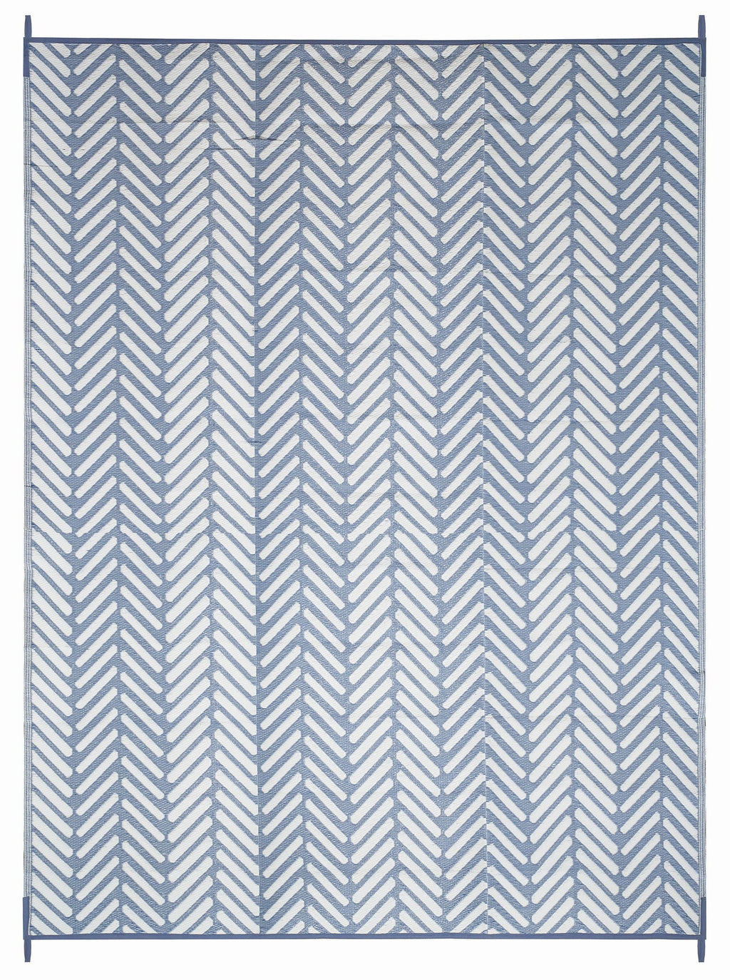 Light Blue 9 x 12 ft Reversible Outdoor Rug N597301