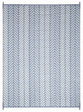 Light Blue 9 x 12 ft Reversible Outdoor Rug N597301