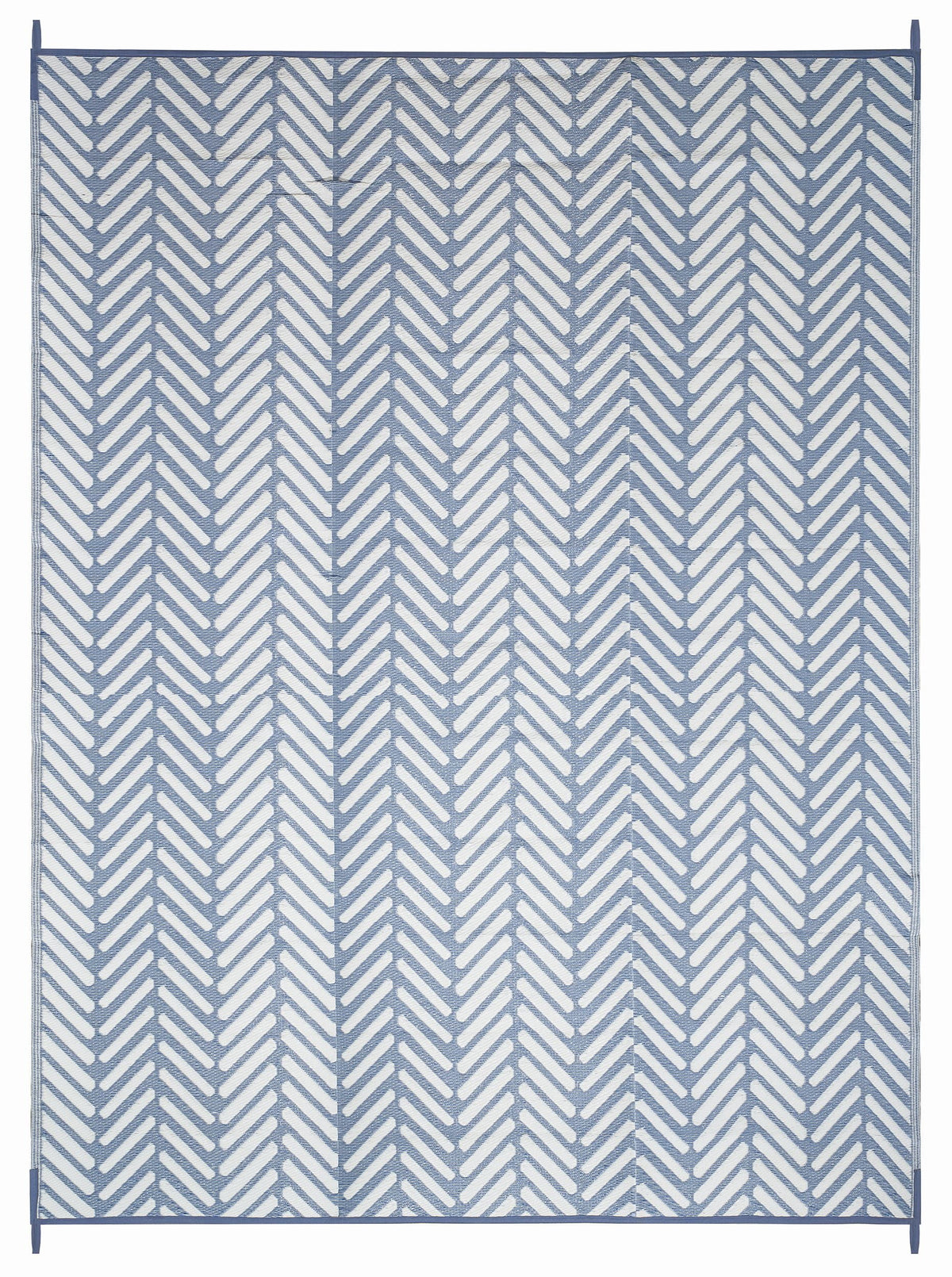 Light Blue 9 x 12 ft Reversible Outdoor Rug N597301