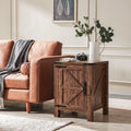 Large Wood Metal End Side Table with Charging Station V935