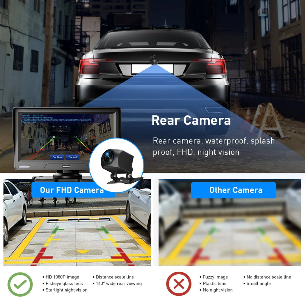 7 inch Touchscreen Wireless Apple Carplay Android Auto Dash Cam V732993