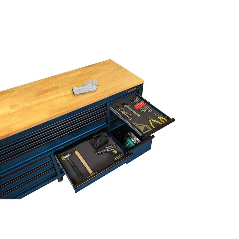Heavy Duty 84 in. W Matte Blue Mobile Workbench Cabinet R2072
